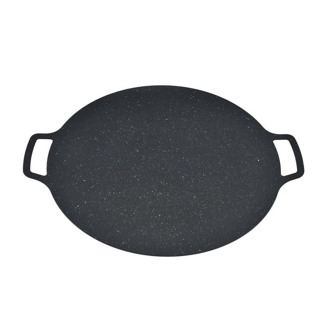 Korean Grill Pan, Safe Nonstick Heat Proof Round Grilling Tray For Steak Bacon Meat