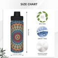 thumbnail image 3 of Cauagu Round Mandala Print 18oz Vacuum Insulated Stainless Steel Water Bottle,Coffee Travel Mug Spill Proof with Lid,Thermos Cup for Keep Hot/Ice Water Drinks, 3 of 7