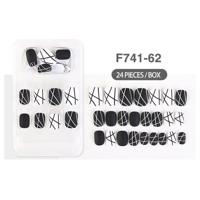 False Nail Wearable Perfect Matching Simple to Wear No Irritating Odor Fake Fingernail Breathable Press Type Adjustable Paster Type 14
