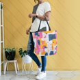 thumbnail image 4 of FORMRS Womens Canvas Tote Bag with Zipper Inner Pocket Shoulder Handbag, Art Geometric, 4 of 7