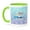 Green/White, variant on 3drose, All Aboard, Cruise Ship on the Waves, Blue Diamond Design, 11oz Two-tone Red Mug