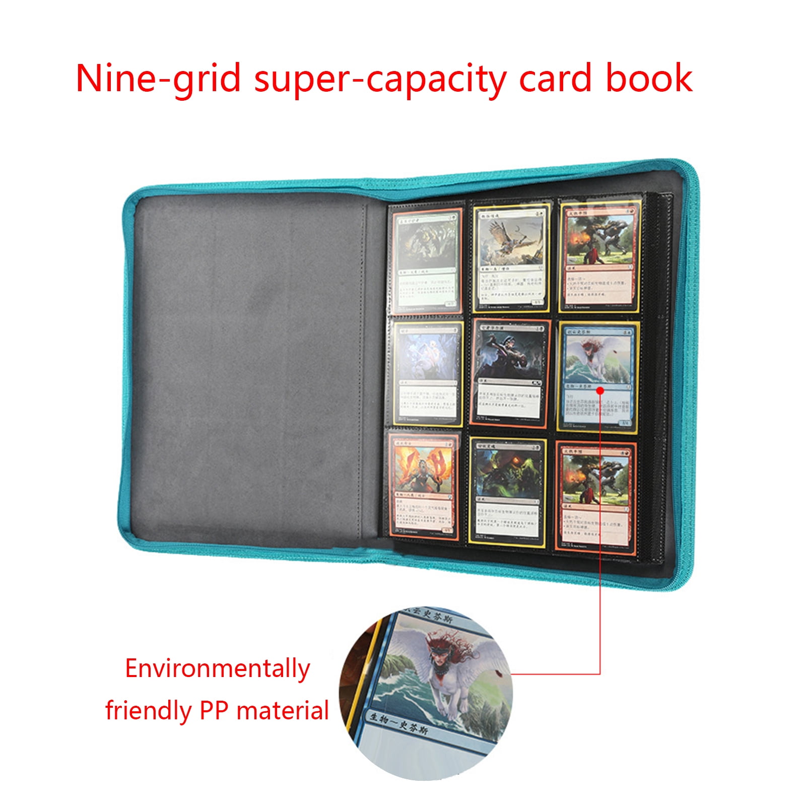 ZPAQI Zipper Pockets Album Trading Card Games Collection Binder Holder Collector