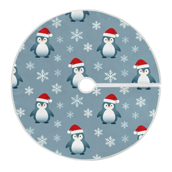Ryvnso Christmas Tree Skirt Christmas Penguin Snowflake Xmas Tree Skirts Ornament Home Decorations 35.4"