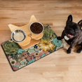 thumbnail image 3 of Boho Retro Floral Pet Feeding Mat-Abstract Art Pattern Absorbent Pet Placemat for Food and Water Bowl, with Waterproof Rubber Backing, Quick Dry Water Dispenser Mat for Dog and Cat (12"x20"), 3 of 6