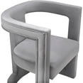 thumbnail image 4 of Chaise en Velours Gris Ada, 4 of 6