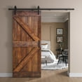 thumbnail image 3 of Coast Sequoia 38 in x 84 in K Style Finished DIY Knotty Wood Sliding Barn Door With Hardware Kit (Carbon Gray), 3 of 5