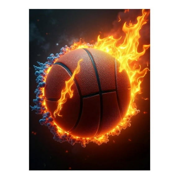 Diamond Art Kit for Adults, Cool Basketball Print No.40 Diamond Painting for Adults Beginners, 5D DIY Diamond Art Painting Kits, Colorful Diamond Painting Craft for Home Decor 12x16