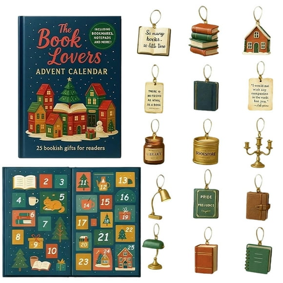 Book Themed Advent Calendar 2025, Book Inspired Christmas Items, 24 Days Countdown Calendar, Perfect Holiday Gift for Family 2D