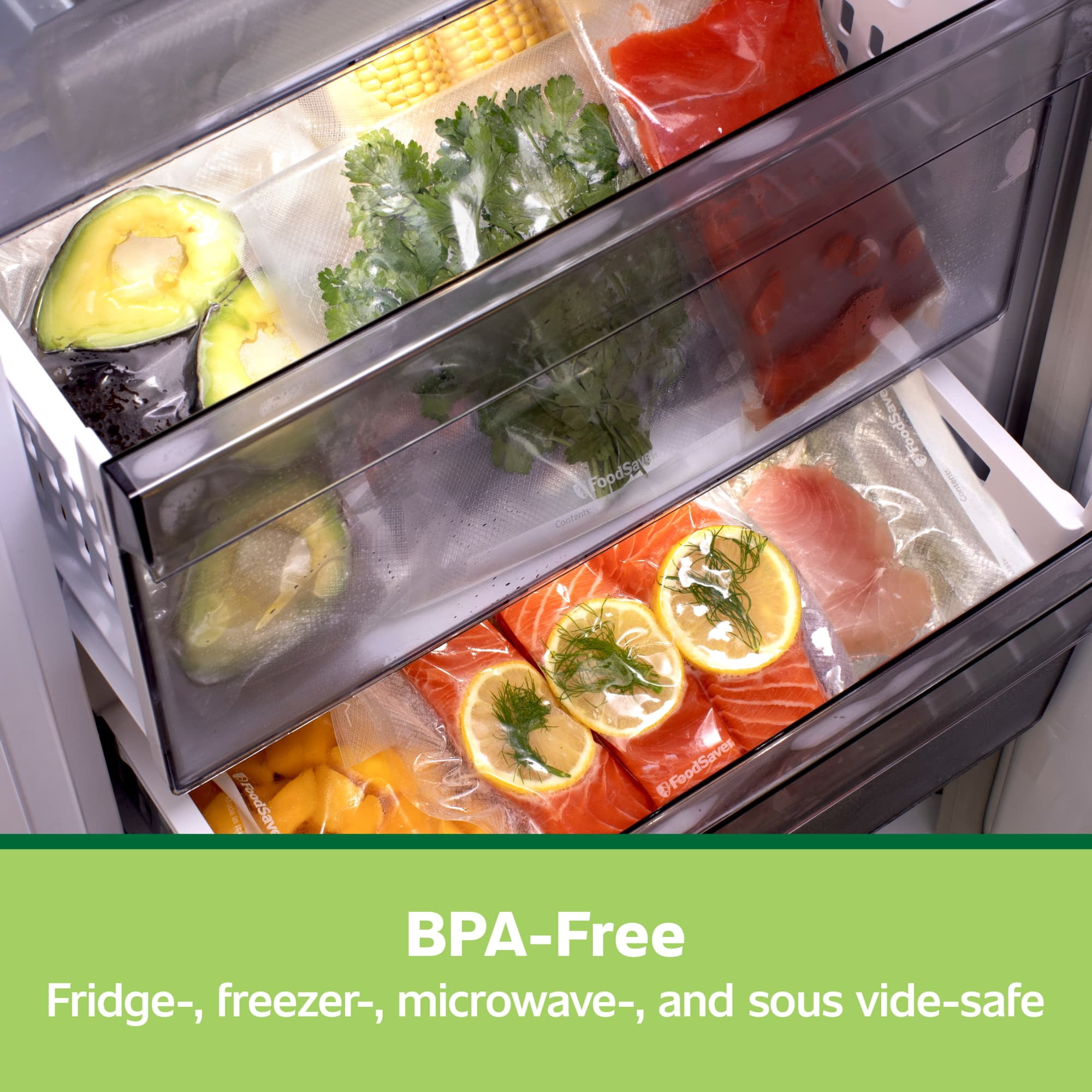(2 pack) FoodSaver Pint Vacuum Seal Bags, 27 Count Pre-Cut BPA-Free Freezer Bags, Align to Seal & Tear to Open for Food Storage, Sous Vide, and Meal Prep