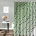 thumbnail image 5 of Shower Curtains Geometric Gradient Bath Curtain Sage Green Ombre Waterproof Polyester Fabric Bathroom Curtain with Hooks Decoration 36 x 72 Inches, 5 of 6