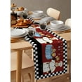 thumbnail image 6 of ERUNPONLY Fat Chef Table Runner - 72 Inch Long Black White Checkered Farmhouse Red Kitchen Cook Cotton Linen Blended Dress Scarves Farmhouse Table Runner for Kitchen Dining, Coffee Table, 16"x72", 6 of 8