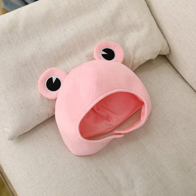 Sombrero de rana de peluche Soledad Disfraz de animal Gorro cálido de Invierno Rosa