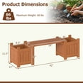 thumbnail image 3 of Costway Wood Planter Box with Bench Open-Ended Base & Teak Oil Finish for Flowerpots, 3 of 10