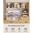thumbnail image 6 of EYYTHUNG Desktop Bookshelf with Fluted Drawer, Wooden Countertop Shelf Mid Century Modern Desk Hutch Organizer Small Storage Bookcase for Dorm Home Office Study Vanity, Natural Oak, 6 of 7