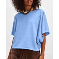 thumbnail image 4 of Czanzd Women's Oversized Cotton T Shirt Loose Fit Casual Short Sleeve Summer Top 2026 Vintage Washed Basic Tees(Blue,L), 4 of 5