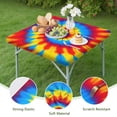 thumbnail image 4 of Colorful Tie Dye Mandala Pattern Square Fitted Tablecloth with Elastic Edge,Square Table Cover,Washable Elastic Table Cover for Home Kitchen Party Decor 36"x36", 4 of 6