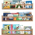 thumbnail image 5 of Nursery Book Shelves in Set of Walnut Floating Bookshelf for Room Wall Mounted Floating Shelves Solid Nursery Bookshelf Decor for Kitchen Bedroom Living Room, 5 of 6
