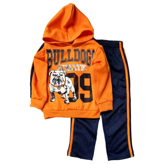 Boys Orange Sweat Set Hoodie & Sweatpants Athletic Outfit Set Size 4
