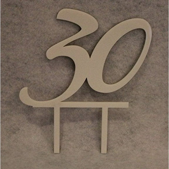 Birthday Cake Toppers - 1/8 Inch Acrylic - Assorted Colors (30, White)