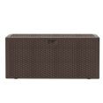 thumbnail image 2 of CIRUI 150-Gallon Outdoor Plastic Deck Box, Handle, Lockable Lid, Extra Large Waterproof Indoor，Outdoor Home Storage Box, Suitable for Patio Furniture, Cushions, Pool, Garden Tools - Brown, 2 of 3