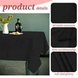 3 Pack Black Polyester Tablecloth for 6FT Rectangle Tables, Washable ...