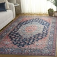 thumbnail image 3 of SAFAVIEH Arizona Alisia Medallion Machine Washable Area Rug, Blue/Rust, 5' x 8', 3 of 12