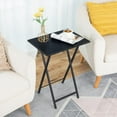 thumbnail image 2 of TV Tray, Folding TV Table, Stable Snack Table for Small Space, Portable Sofaside Table, Easy Assembly and Storage, Ideal for Snacks and Meals in Living Room, Rustic Brown and Black BF15BZ01, 2 of 18
