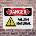 thumbnail image 4 of (2 Pack) Falling Material OSHA Danger Sign 14 Inch X 10 Inch Plastic Sign, Weather Resistant, UV Protected for Workplace, Business, and Construction Site, Made in the USA, 4 of 8