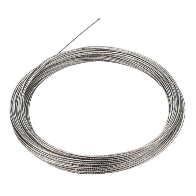 Uxcell cable de alambre de acero inoxidable sin recubrimiento de 1 mm de diámetro y 25 m de longitud para polea de elevación