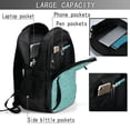 thumbnail image 4 of Easygdp Teal Green Glitter Mochila para Laptop de Viaje con Puerto USB, Mochila para Laptop con Puerto de Carga USB para Mujeres y Hombres, 4 of 7