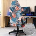 thumbnail image 7 of SEANATIVE Stretchable Gaming Chair Cover with Zipper and 2 Pcs Armrest Covers, Anti-Slip Printed Seat Protector for Gaming Racing Style Chair, Office Home Decor, Tropical Monstera Leaf Orange Blue, 7 of 7