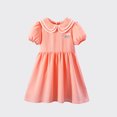 thumbnail image 2 of Ugoldhm Girls' Cotton Butterfly Print Peter Pan Collar Dress Puff Sleeve, Pleated, Summer Sundress for 3-14 Years, 2 of 4