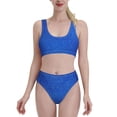 thumbnail image 2 of Picia Blue Glitter Women's High Waisted Bikini Scoop Neck Swimsuit Two Pieces Bathing Suit-X-Large, 2 of 8