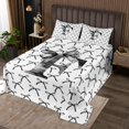 thumbnail image 2 of Erosebridal Ensemble de Courtepointe avec Nœud pour Lit Grand Size, Ensemble de Lit avec Initiale Monogrammée, Décoration de Chambre Rêveuse, Léger, 3 Pcs, 2 of 5