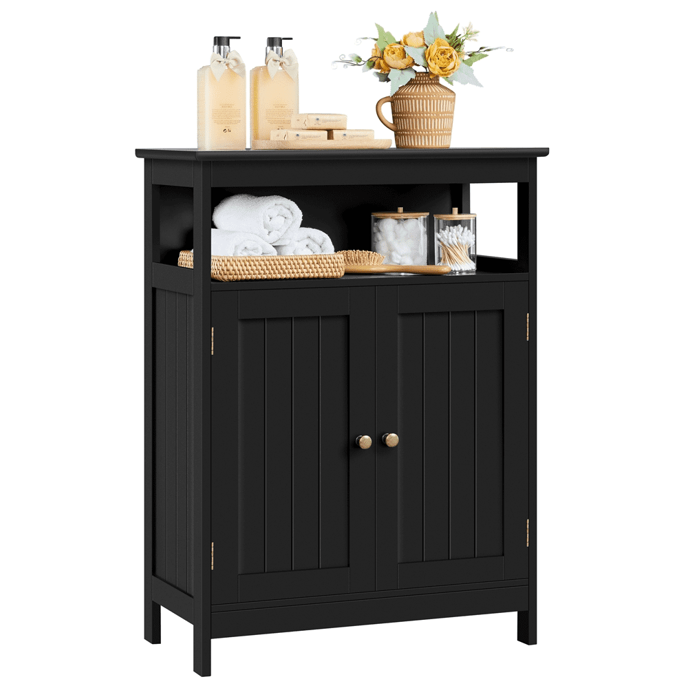 Alden Design Wooden Bathroom Storage Cabinet with 4 Drawers