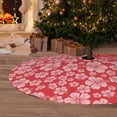 thumbnail image 6 of Yiaed Red Hibiscus Flower Print Christmas Tree Skirt , Tree SkirtsTree Mat for Christmas Winter Holiday Indoor Decorations-48", 6 of 7