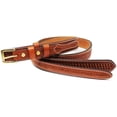 thumbnail image 4 of 41-42  Men's Leather Basket Weave Tooled Casual Jean Ranger Belt Tan 12RAA101TN, 4 of 5