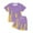Purple, variant on Conairie Girls Clothes Set Two Piece Regular Fit Short Sleeve T Shirt and Shorts Kids Cute Color Block Versatile Summer Soft Casual Outfit Set Black 4-5 Y
