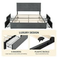Sifurni Dark Grey Queen Platform Bed with 4 Storage Drawers and
