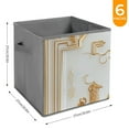 thumbnail image 6 of Collapsible Oxford Fabric Storage Cubes with Handles, Large Mid Foldable Oxford Cloth Bins Set of 2/6, Closet Organizers for Shelves Clothes Home Kitchen Toy - White Gold Retro Shangshui Pattern, 6 of 7