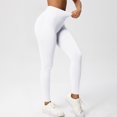 thumbnail image 5 of Women's Leggings Women's Peach Seamless Solid Color Waist Hip Lift High Waist Yoga Wear Sports Running Fitness Yoga Pants Workout Pants Women White 2XL, 5 of 8