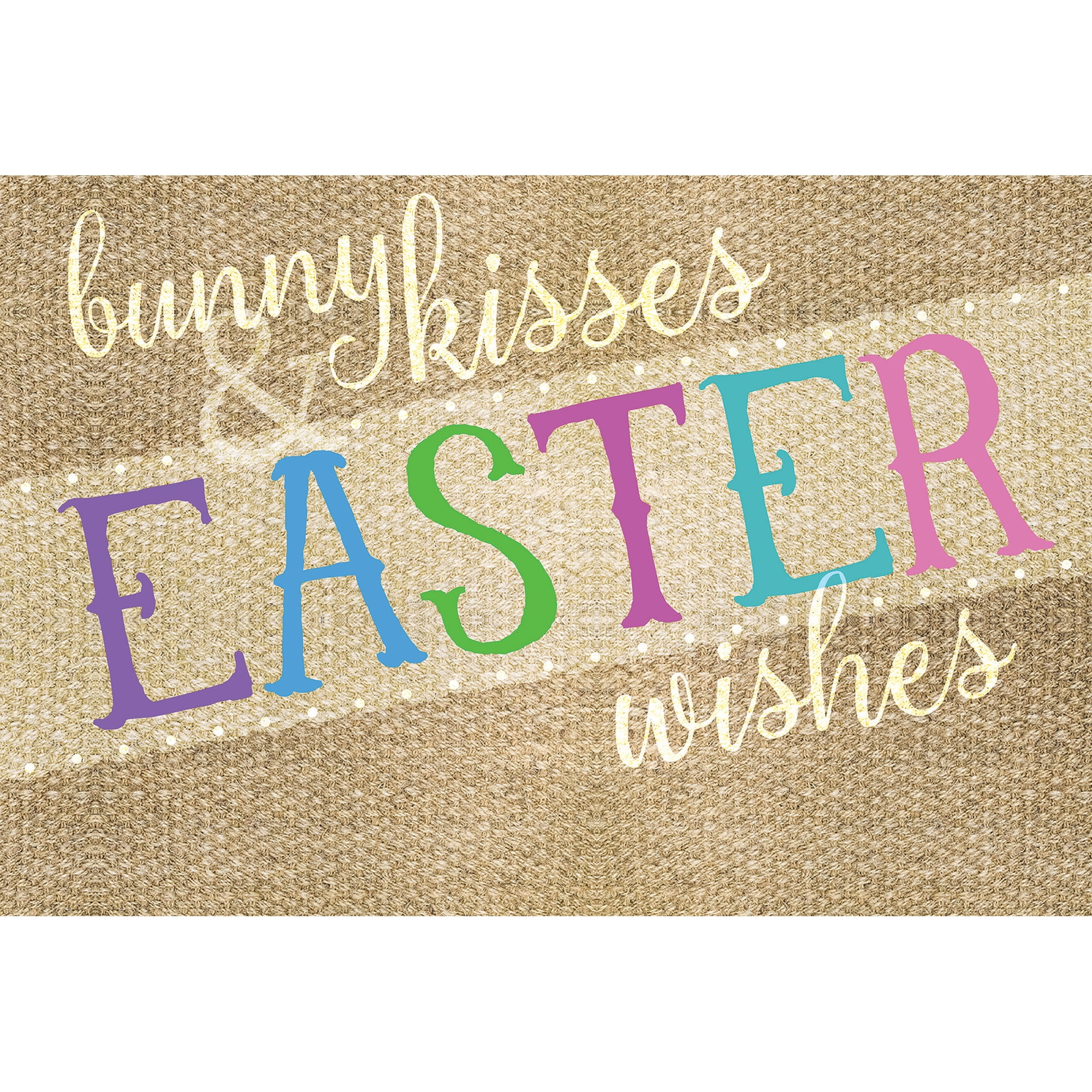 Personalized Bunny Kisses and Easter Wishes Indoor/Outdoor Doormat with Custom Name Printing