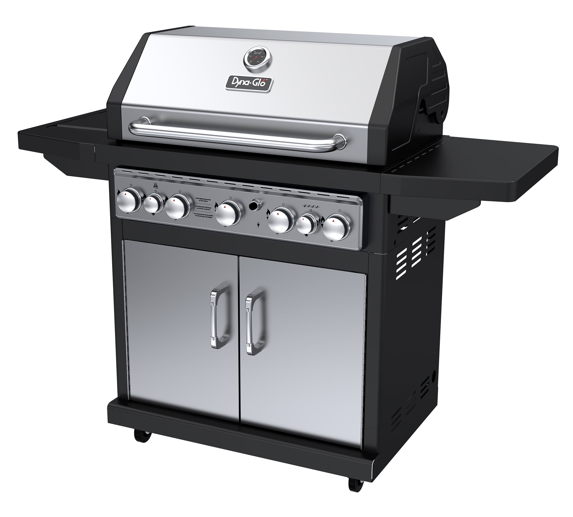 Dyna-Glo 5 Burner Propane Gas Grill with Side Burner and Rotisserie Burner
