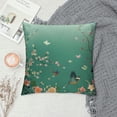 thumbnail image 2 of JRXY  Cherry Blossoms Throw Pillow Covers Bird Spring Blooming Flowers Sakura Green Background Square Pillowcases for Home Decor Sofa Car Bedroom Pillow case White, 2 of 5