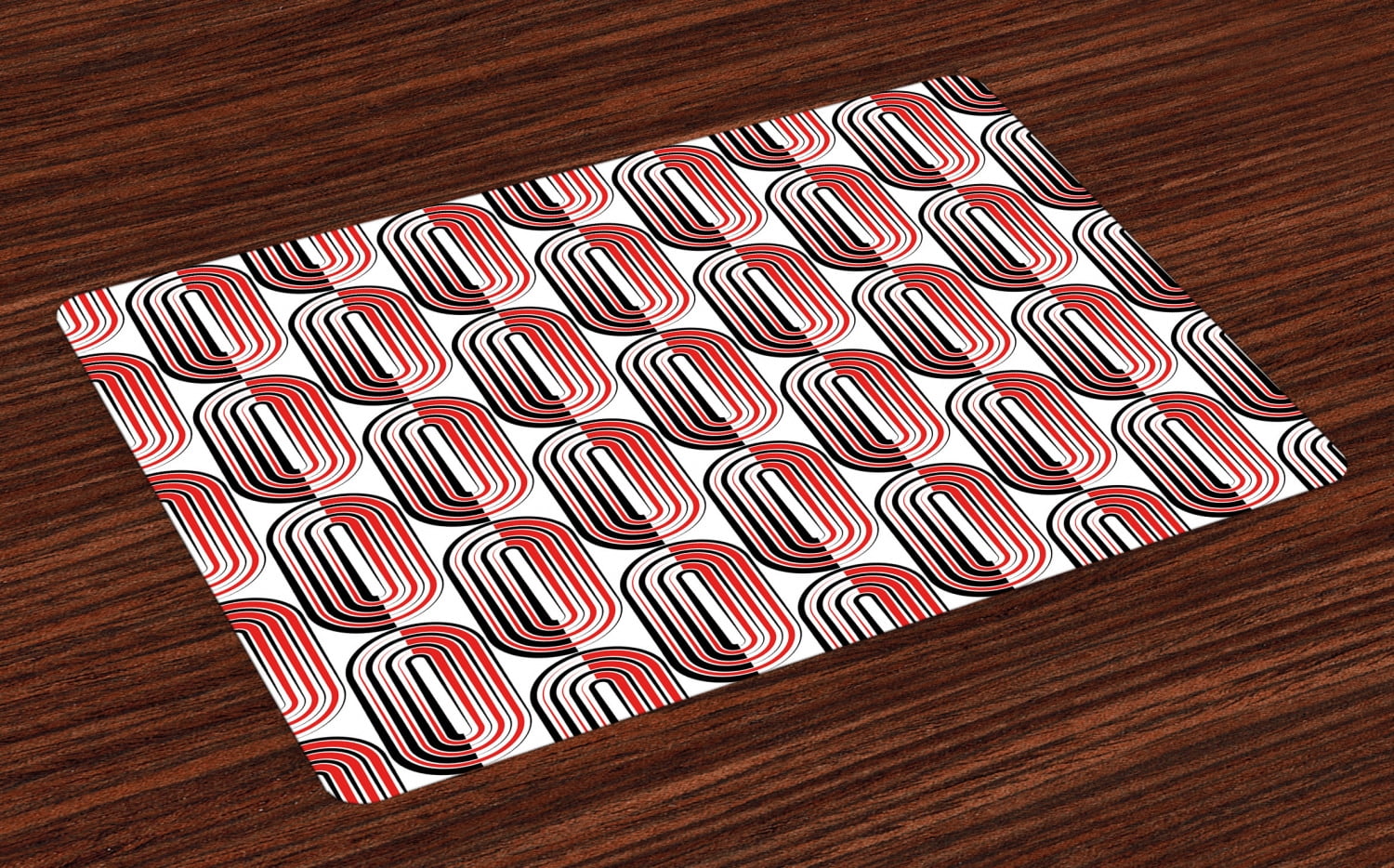 Modern Art Placemats Set of 4 Ellipse Curves Surrounded Focal Points