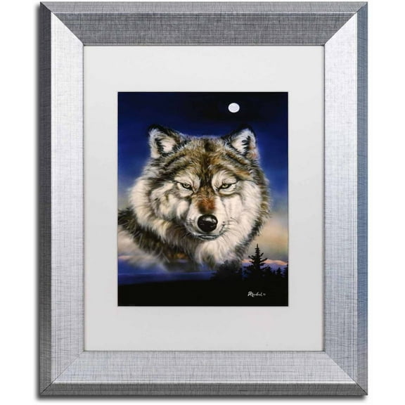 Trademark Fine Art 'Endangered' Canvas Art by Jenny Newland, White Matte, Silver Frame