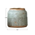 thumbnail image 3 of Creative Co-Op Round Terra-cotta Hobnail Planter Vase with Heavily Distressed Finish, Grey, 3 of 3