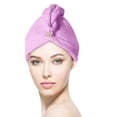 thumbnail image 3 of Paquete de 2 toallas de microfibra para el cabello, toalla para secar el cabello, turbante absorbente de terciopelo Coral para el cabello de secado rápido, 3 of 5
