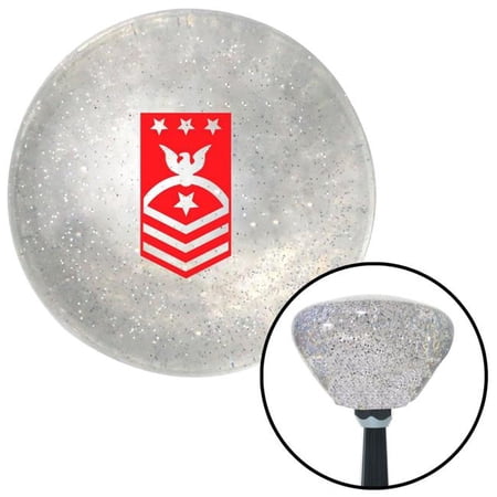 American Shifter Red Master Chief of the Navy Clear Retro Metal Flake Shift Knob with M16 x 1.5 Insert Shifter Brody