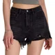 thumbnail image 2 of Short Mujer Mezclilla De Cintura Alta Negro Crudos Rasgados, 2 of 8
